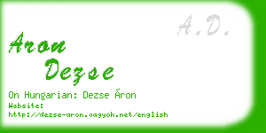 aron dezse business card