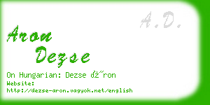 aron dezse business card